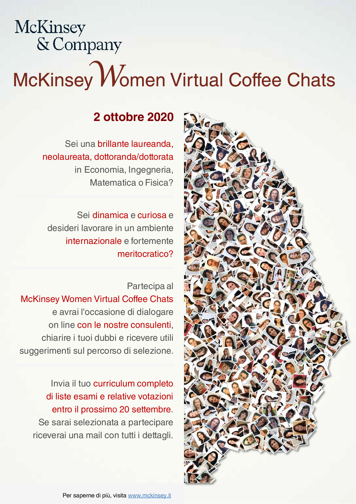 Flyer McKinsey Women Virtual Coffee Chats 2 ottobre 2020